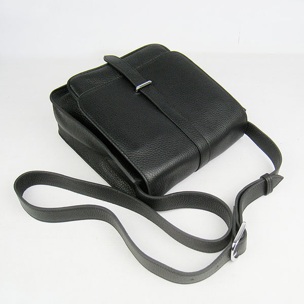 7A Hermes Handbag Hermes Togo Leather Messenger Bag Black h2811 Replica - Click Image to Close